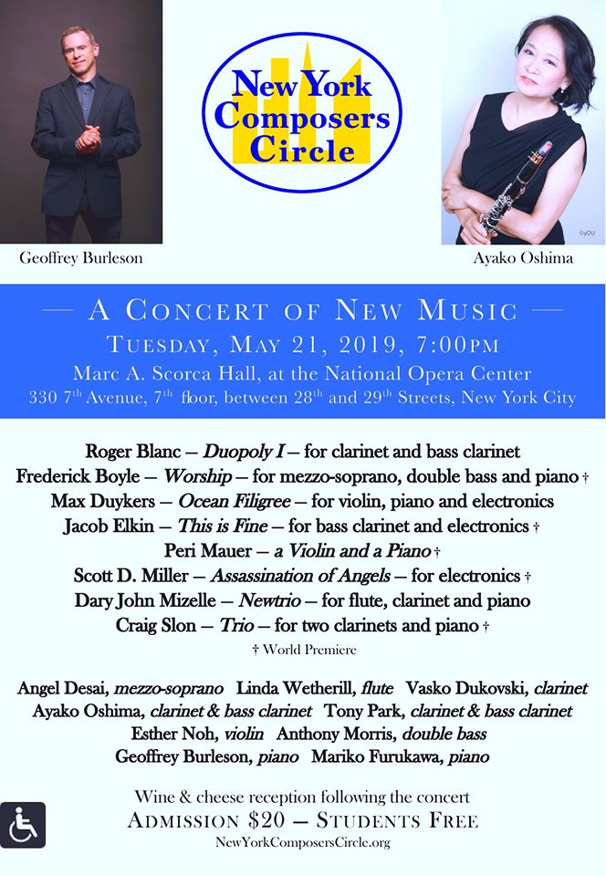 New York Composers Circle Concert Event Feat. Roger Blanc Composition
