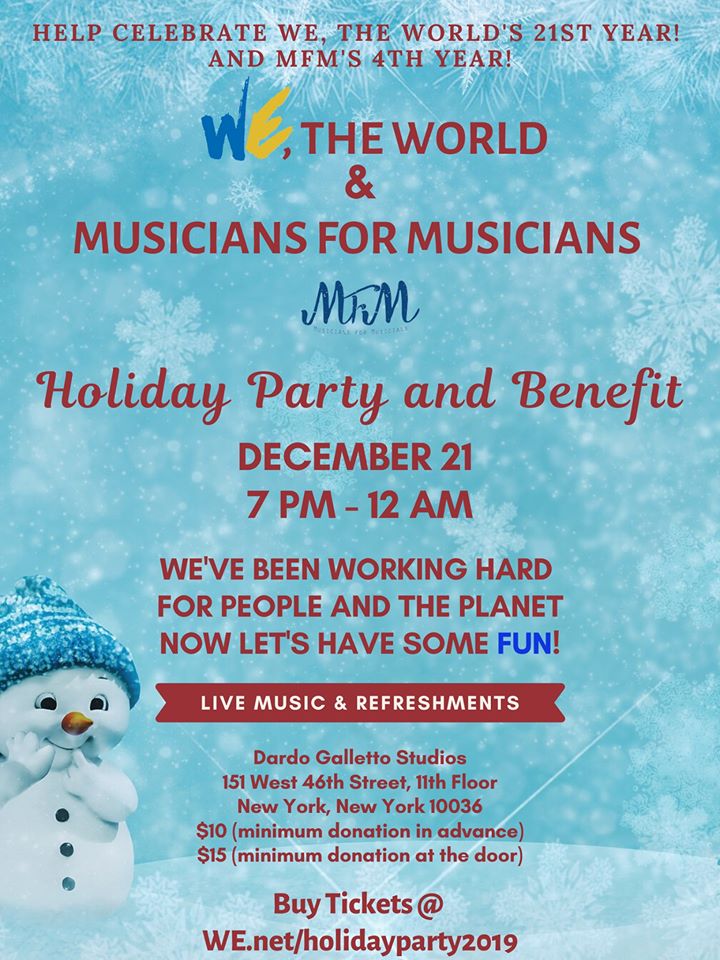 MFM and We, The World Holiday Party and Benefit